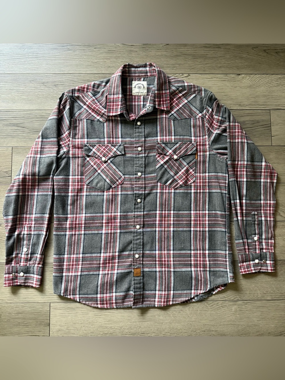 Men's Dubinik Plaid Western Flannel Shirt Size Large